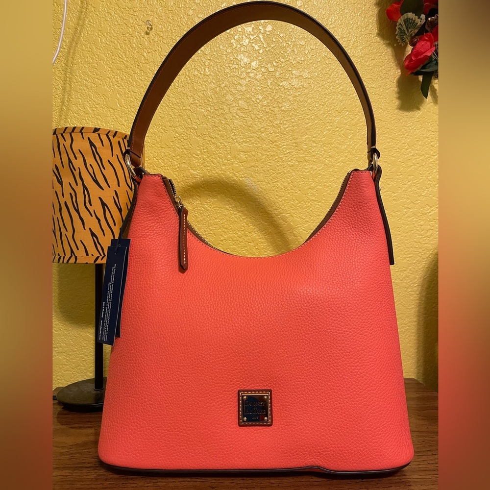 NWT Dooney and Bourke Pebble Grain Bryce Hobo-Orange/Clementine